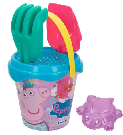 Set of 24 Peppa Pig strand toys, colorful plastic figures, 14x12.5x14 cm, for outdoor play and imaginative games.