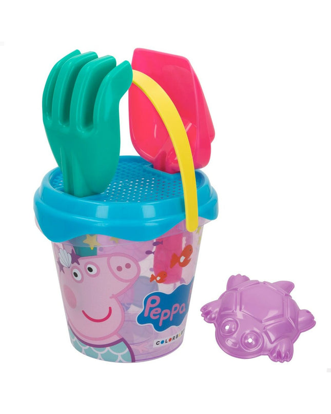 Set of 24 Peppa Pig strand toys, colorful plastic figures, 14x12.5x14 cm, for outdoor play and imaginative games.