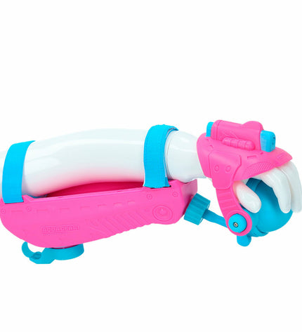Pink Eolo Hydro Charger water pistol, 300 ml capacity, colorful toy for outdoor play, shown with multiple water guns.