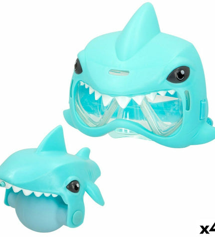 Eolo waterpistool en duikbril speelgoed set with shark design, includes four pieces for outdoor water fun and swimming activities.