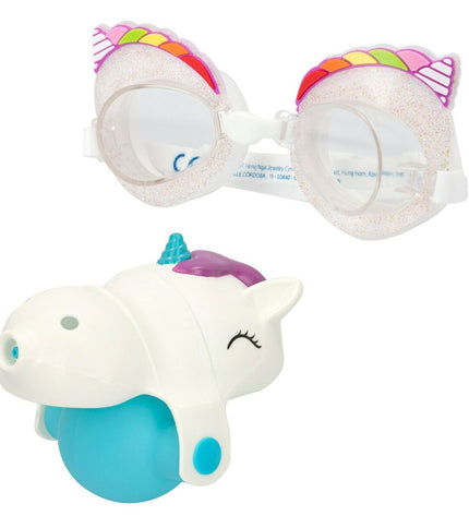 Set of six Eolo Unicorn water pistols, 14x6x3 cm, colorful plastic toy for outdoor water fights and active play.