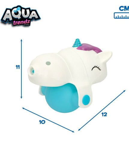 Six Eolo Unicorn water pistols, 14x6x3 cm, colorful plastic toy water guns for outdoor play, designed for fun and active water battles.