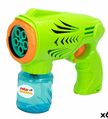 Colorbaby green bubble solution bottles, 150ml each, in a set of six, designed for outdoor bubble play and toys.