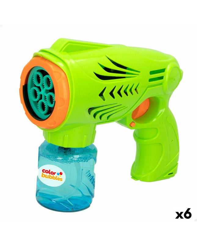 Colorbaby green bubble solution bottles, 150ml each, in a set of six, designed for outdoor bubble play and toys.