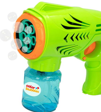 Colorbaby green bubble solution bottles, 150ml each, with colorful bubbles, ideal for outdoor play and kids' toys.
