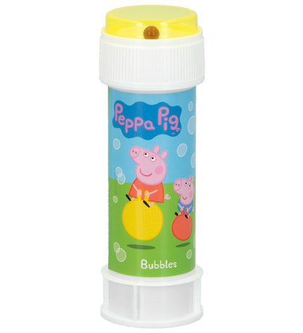 Peppa Pig Bellenblazer toy set with 216 bubbles, 60 ml bottles, in bright packaging, designed for outdoor play and fun.
