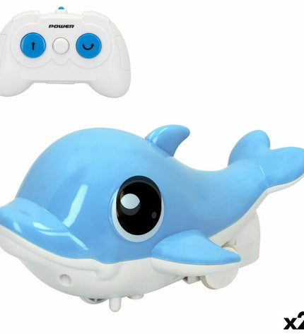 Colorbaby Radiogestuurde Dolfijn speelgoedboot set with two remote-controlled dolphin boats, ideal for children’s play and entertainment.