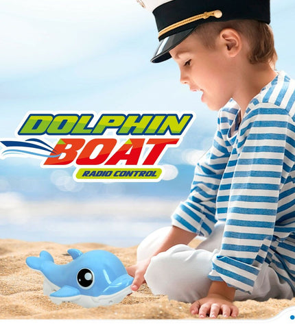 Two Colorbaby Radiogestuurde Dolfijn speelgoedboten, remote-controlled vehicle toys for children, with colorful dolphin design.