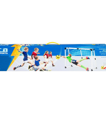 Two Colorbaby soccer goals measuring 131 x 101 x 59 cm, suitable for outdoor sports and soccer practice.