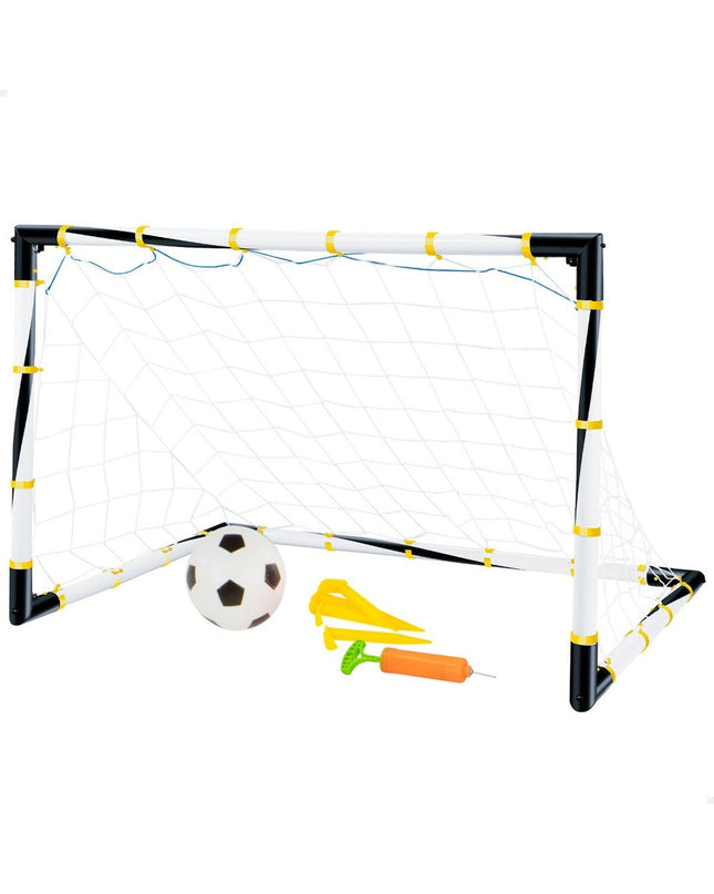 Pair of Colorbaby foldable soccer goals, 100x70x70 cm, for outdoor sports and soccer practice, with bright colors and sturdy frame.