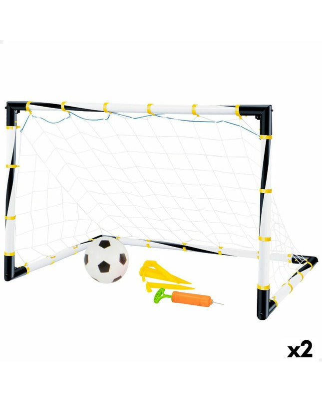 Pair of Colorbaby foldable soccer goals, 100x70x70 cm, for outdoor sports and football practice, made of durable materials.