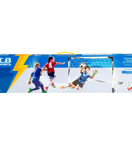 Pair of Colorbaby foldable soccer goals, 100x70x70 cm, suitable for outdoor football practice and sports activities.