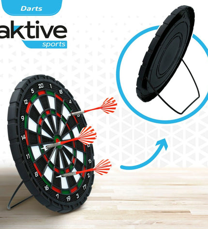 Colorbaby dartboard set with six colorful target darts, 31 cm diameter, designed for outdoor and indoor dart games.
