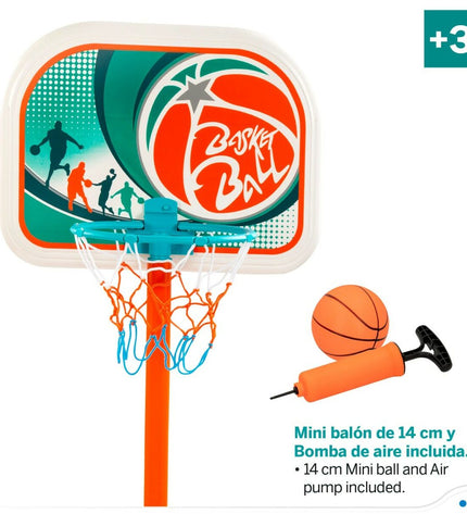 Set of four Colorbaby basketballs for sports and outdoor play, measuring 33 x 106 x 29 cm each, with bright orange design.