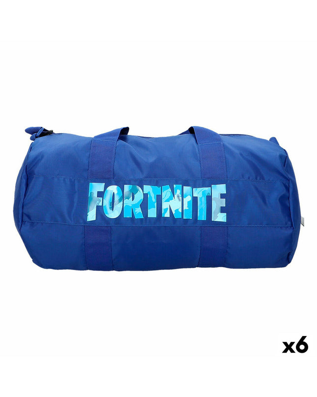 Fortnite blue sports bag, 54x27x27 cm, featuring Fortnite branding, ideal for sports and outdoor activities, set of six.