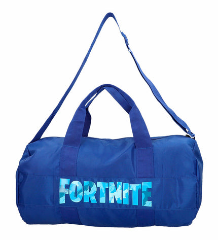 Six blue Fortnite sports bags with dimensions 54x27x27 cm, featuring Fortnite branding, designed for outdoor and sports use.