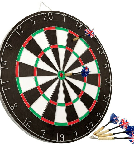 Set of four Aktive dart targets measuring 45x45x3 cm for sport and outdoor dart games, arranged on a dartboard surface.