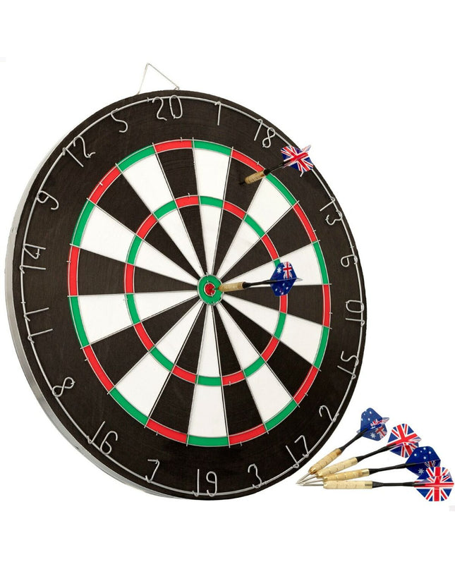 Set of four Aktive dart targets measuring 45x45x3 cm for sport and outdoor dart games, arranged on a dartboard surface.