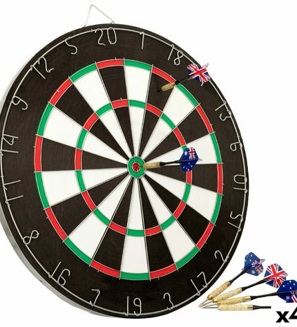 Set of four Aktive dart targets measuring 45x45x3 cm, designed for sport and outdoor dart games with a durable surface.