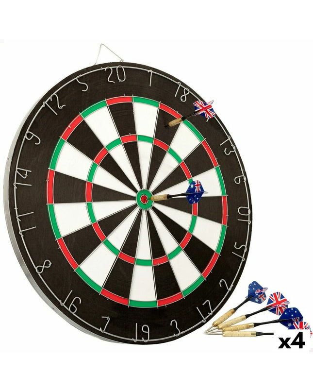 Set of four Aktive dart targets measuring 45x45x3 cm, designed for sport and outdoor dart games with a durable surface.