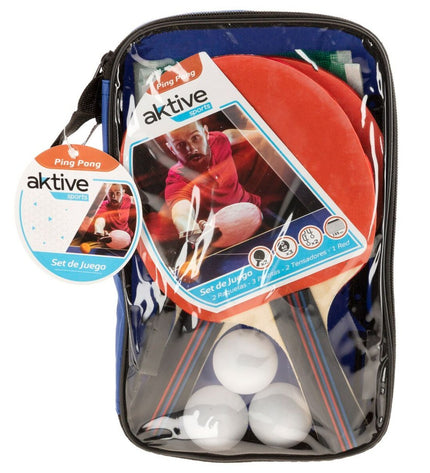 Set of six Aktive ping pong paddles with 15 x 25.5 x 1 cm size, ideal for outdoor table tennis games.
