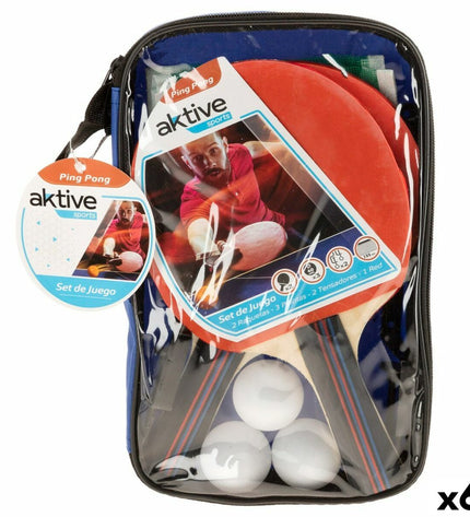 Set of six Aktive ping pong balls for table tennis, 15 x 25.5 x 1 cm, suitable for outdoor and indoor play.