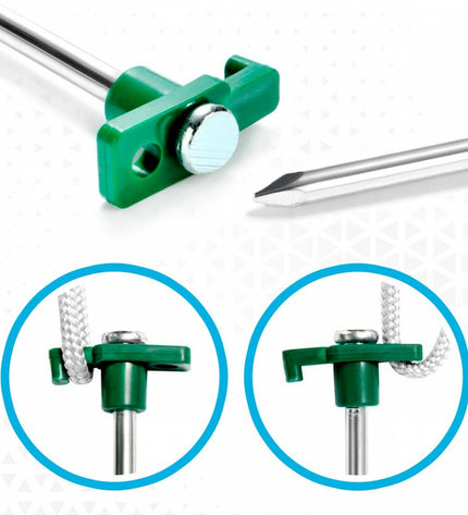 Set of 24 Aktive camping sharing pins, 25 cm long with 8 mm diameter, used for outdoor camping and hiking gear.