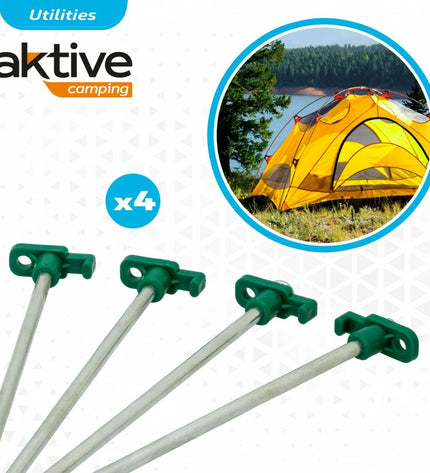 Aktive camping sharingen, 25 cm, 4 onderdelen, Ø 8 mm, set of 24 for outdoor camping and hiking gear.