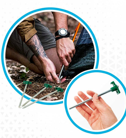 Set of 24 Aktive camping sharingen, 25 cm long with four parts, 8 mm diameter, ideal for outdoor camping and hiking gear.
