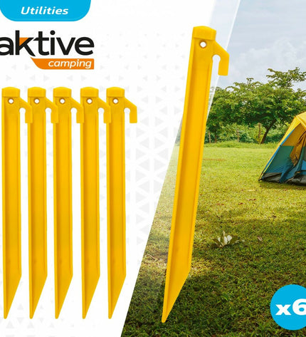 Aktive Campingharingen actief 6-delige set with 24 pieces, suitable for outdoor camping and hiking activities.
