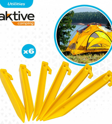 Campingharingen Aktive 6-delige set with 24 pieces, outdoor camping and hiking gear, featuring compact, durable metal components.