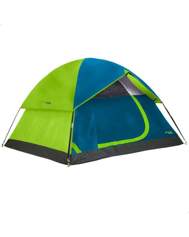 Two Aktive Kampeertenten for 4 persons, outdoor camping tents with 240x130x210 cm size, suitable for sport and outdoor activities.