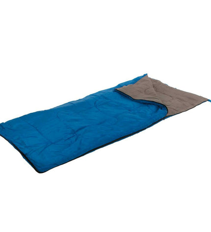 Set of four Aktive Slaapzak Aktive 1 Cape sleeping bags in blue and gray, suitable for camping and outdoor activities.