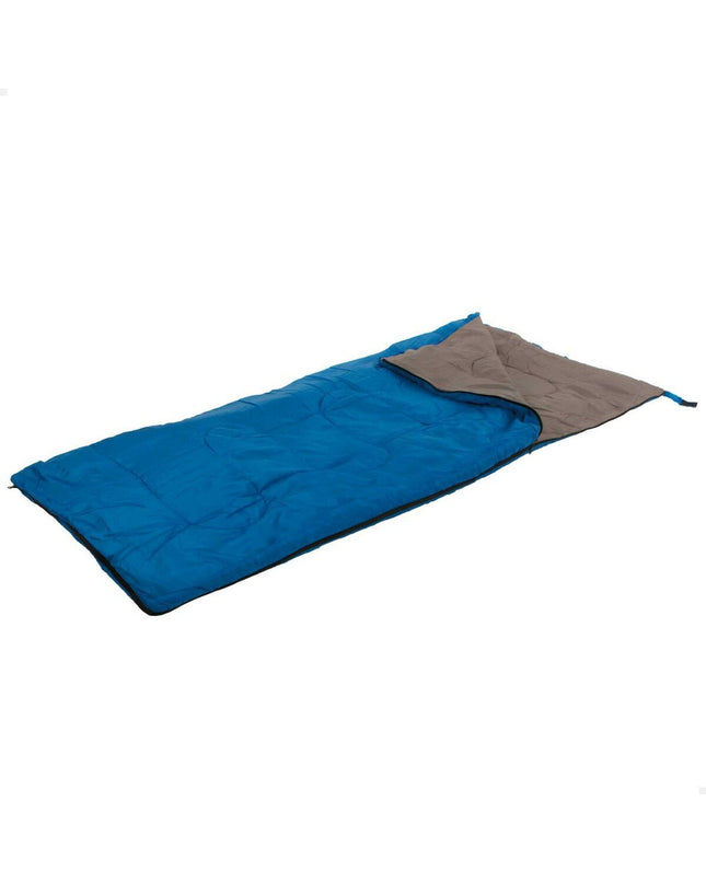 Set of four Aktive Slaapzak Aktive 1 Cape sleeping bags in blue and gray, suitable for camping and outdoor activities.