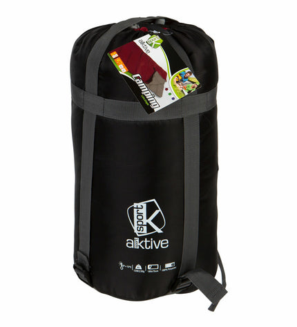 Six Aktive polyester sleeping bags for camping and outdoor activities, 180x75 cm, lightweight and suitable for outdoor adventures.