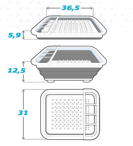 Aktive foldable kitchen drying rack with six sections, ideal for camping and outdoor cooking, lightweight and space-saving design.