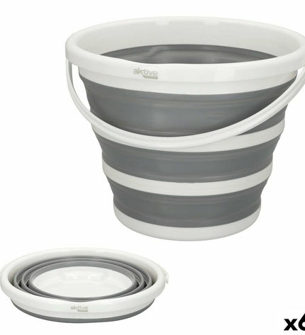 Set of six Aktive Kubus Aktive 10L containers for camping and outdoor activities, shown in the image.