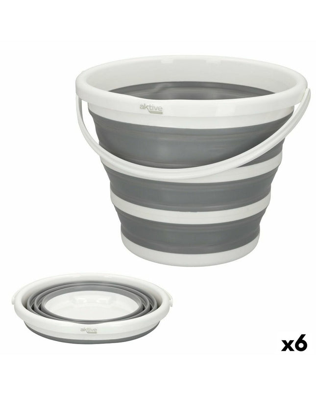 Set of six Aktive Kubus Aktive 10L containers for camping and outdoor activities, shown in the image.