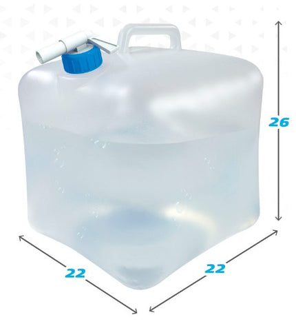 Set of 12 Aktive 10L polyethyleen water bottles for outdoor activities, camping, and hiking, shown in a stacked arrangement.