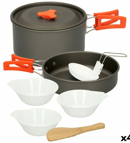 Aktive sport and outdoor camping and hiking kitchen set with four compact utensils and tools, ideal for outdoor cooking adventures.