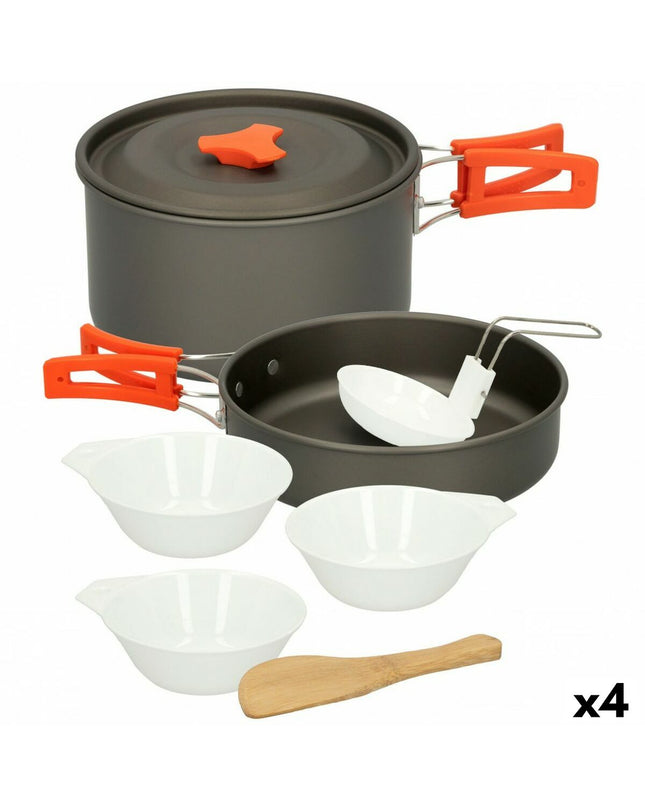 Aktive sport and outdoor camping and hiking kitchen set with four compact utensils and tools, ideal for outdoor cooking adventures.