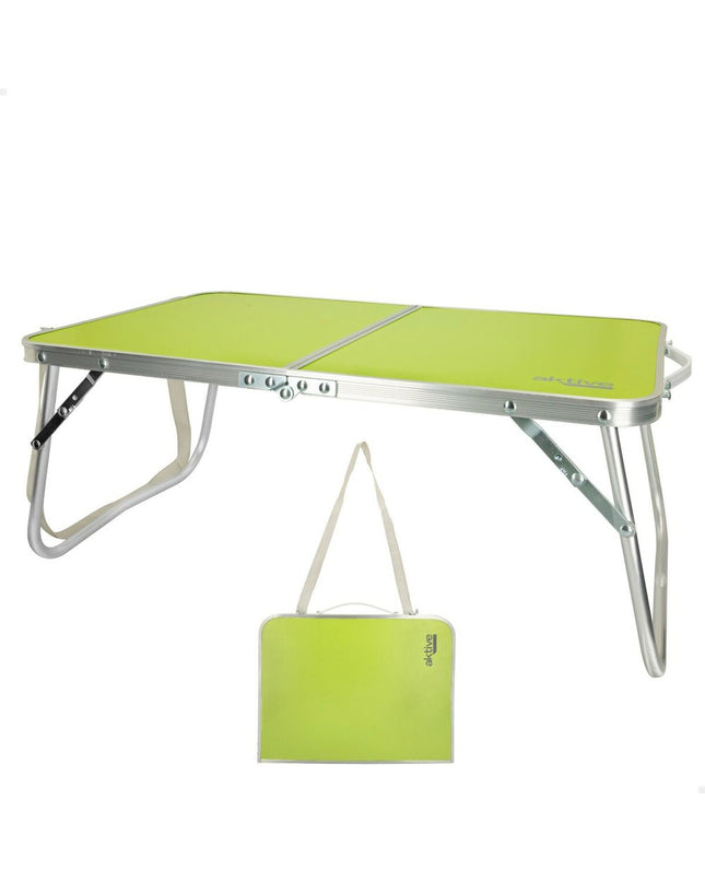 Set of four Aktive Vouwtafel Aktive Pistache, portable folding tables for camping and outdoor activities, 60x25x40 cm each.