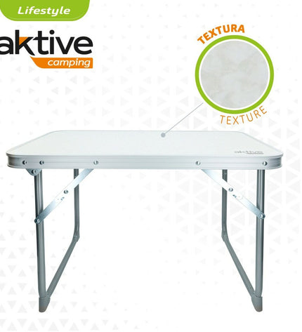 Set of four Aktive Vouwtafel Aktive Wit camping and outdoor foldable tables, 60x40x40 cm, for sports and outdoor activities.