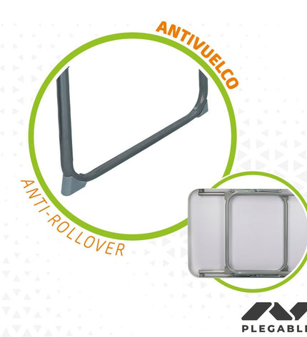 Set of four Aktive white folding tables for outdoor camping and outdoor activities, measuring 60x40x40 cm.