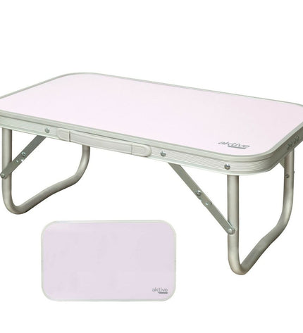 Set of six Aktive Mauve folding tables for outdoor camping and hiking, measuring 56 x 24 x 34 cm, lightweight and portable.