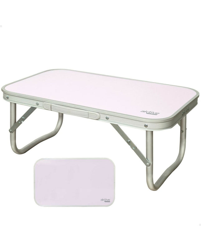 Set of six Aktive Mauve folding tables for outdoor camping and hiking, measuring 56 x 24 x 34 cm, lightweight and portable.