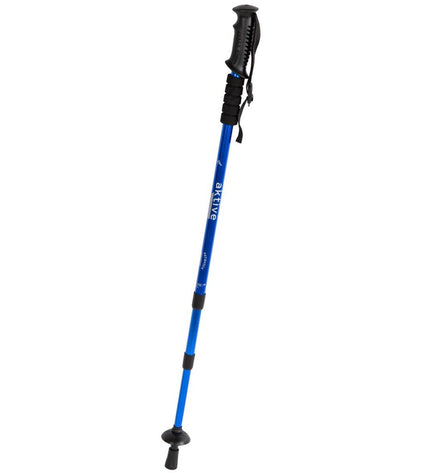 Set of ten Aktive aluminium trekking poles, 135 cm, ideal for outdoor hiking and camping activities, shown in a group.