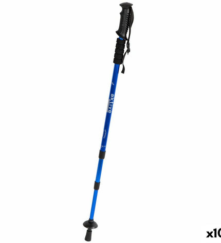 Set of ten Aktive aluminium trekking poles, 135 cm, suitable for outdoor camping and hiking activities.
