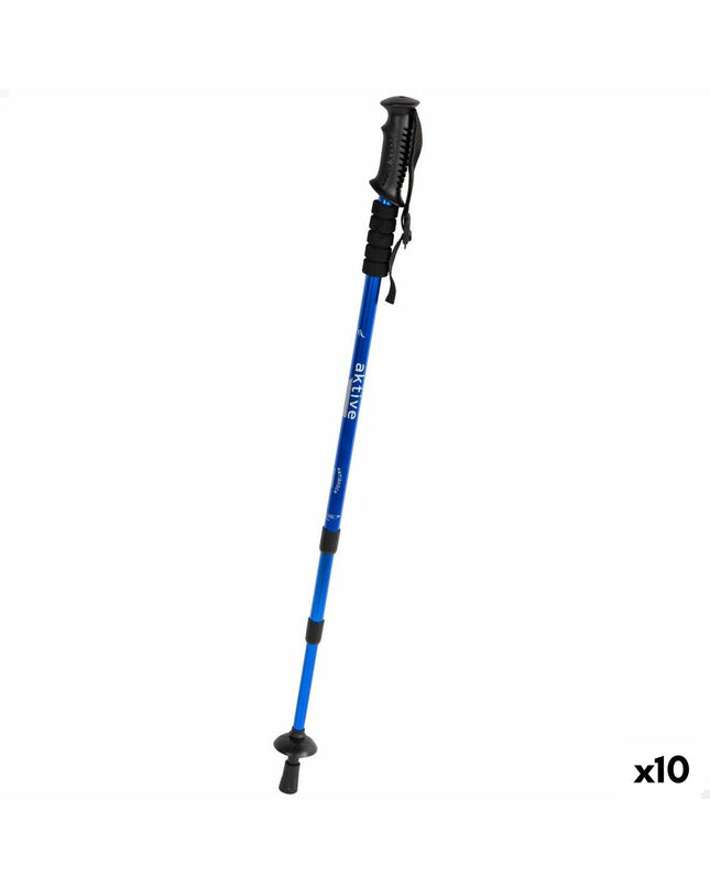 Set of ten Aktive aluminium trekking poles, 135 cm, suitable for outdoor camping and hiking activities.