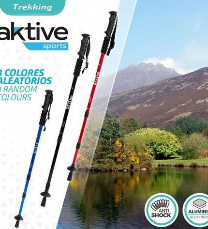 Set of 10 Aktive Aluminium trekking trekking poles, 135 cm, designed for outdoor hiking and camping adventures.